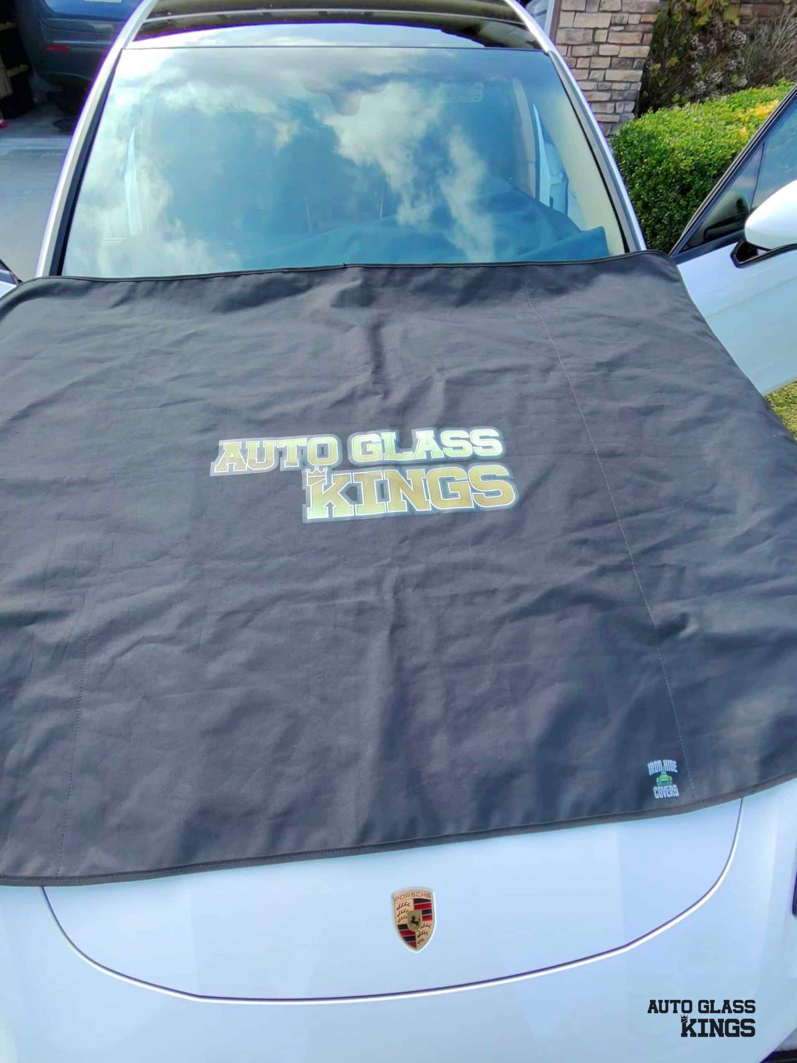 Auto glass job in progress