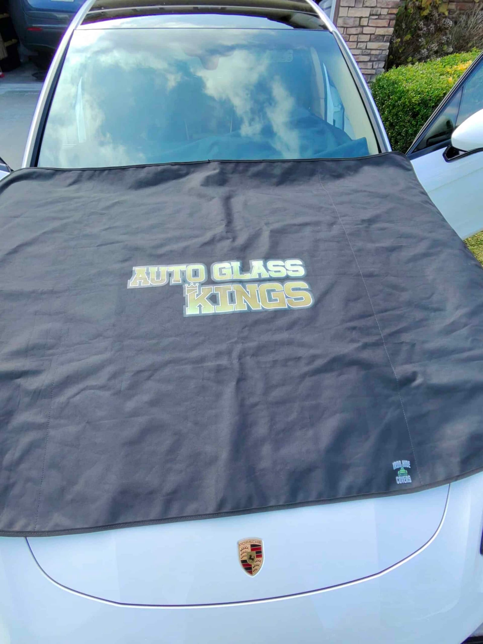 Auto glass job in progress