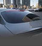 Rear window and back glass of a dark sedan